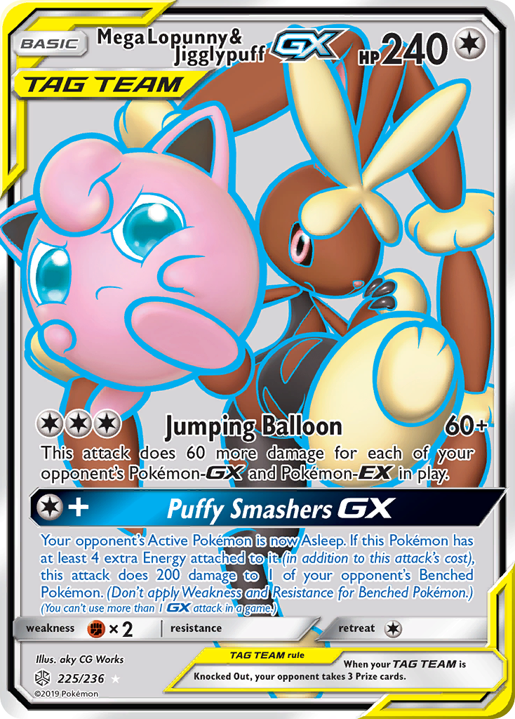 Cosmic Eclipse Mega Lopunny & Jigglypuff GX #225/236